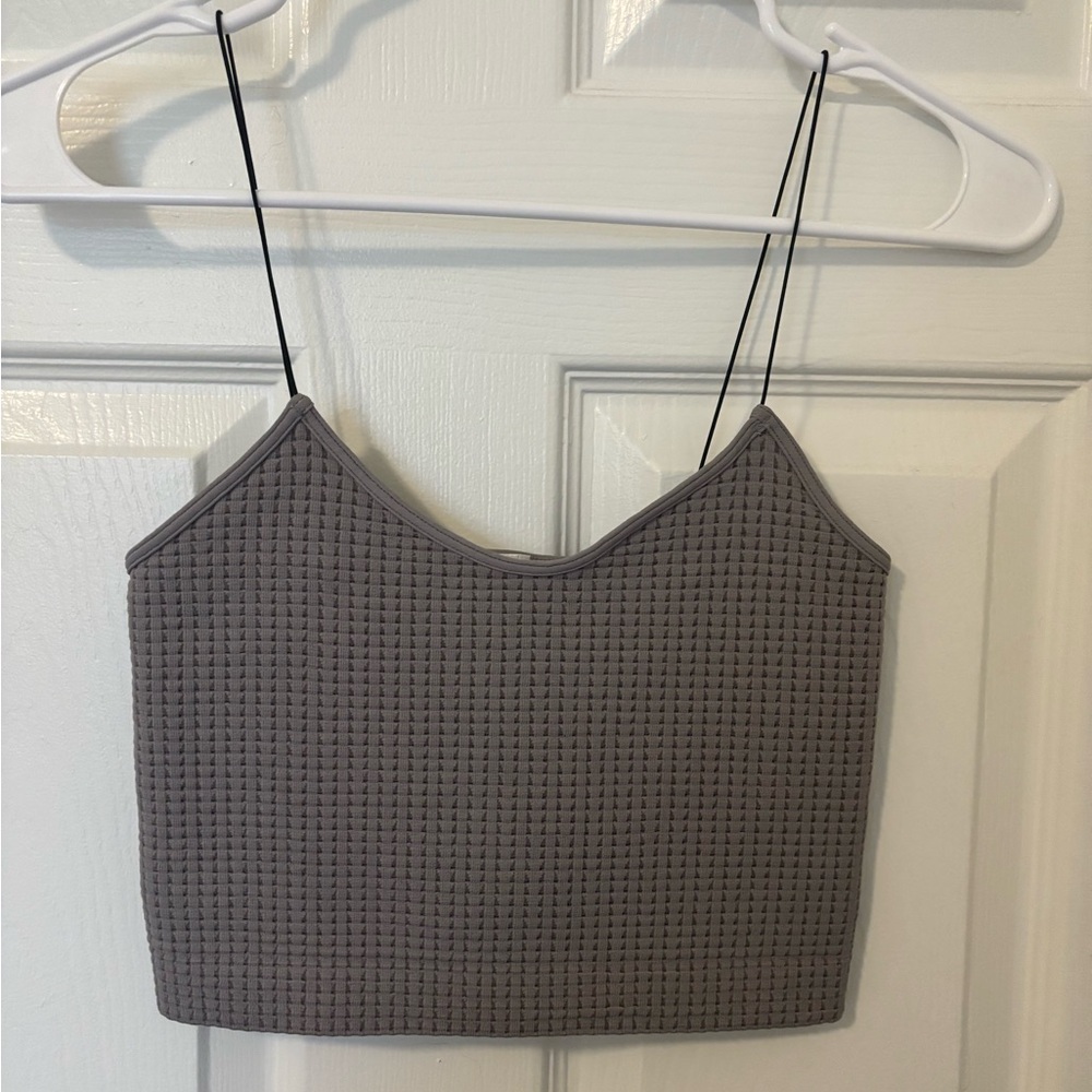 Women’s NikiBiki cropped seamless purple waffle tank top